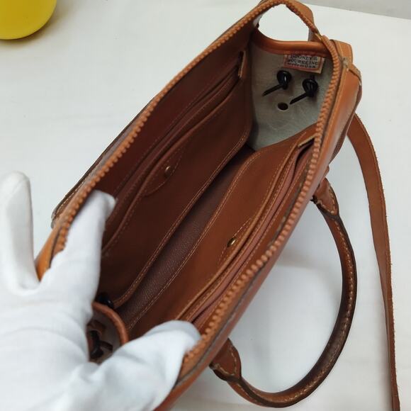 Dooney & Bourke Ivory Pebbled Leather Double Handle Satchel Bag -VTG Made in USA - Picture 9 of 16